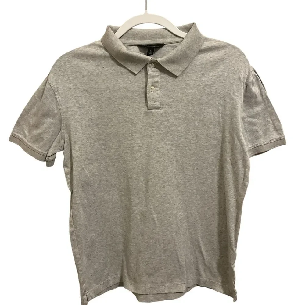 Banana Republic Gray Polo Shirt Casual Cotton Blend
